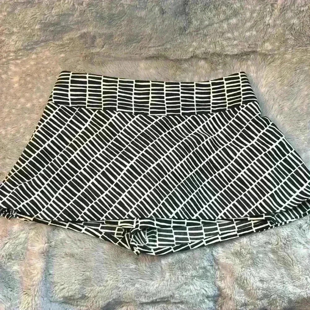 Express Black and White Mini Skirt